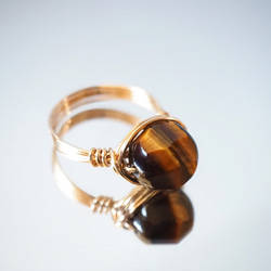 《イエロータイガーアイのワイヤーリング》 8枚目の画像