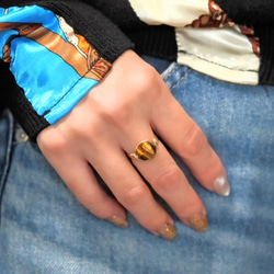 《イエロータイガーアイのワイヤーリング》 4枚目の画像