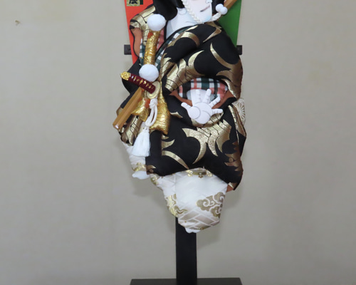 手作り　弁慶羽子板　羽根2個付き 歌舞伎十八番 弁慶 【飛び六方】立姿押絵羽子板 日本土産 その他人形