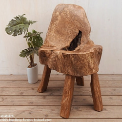オールドチーク チェア 43cm 木製 木 イス 椅子 おしゃれ 総無垢材