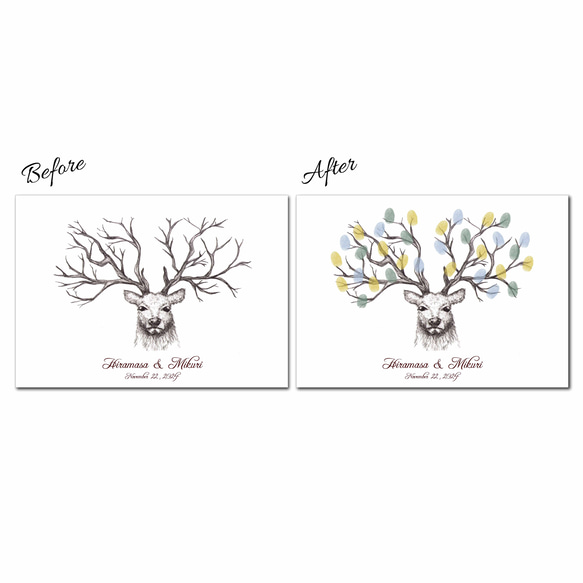 「ディアトロフィー」ウェディングツリー　結婚証明書　ウェルカムスタンプボード　説明書付き　スタンプ同時購入可 6枚目の画像