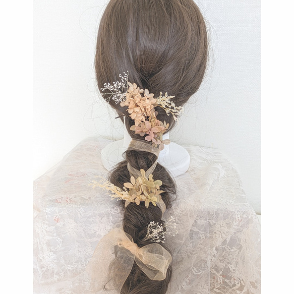 髪飾り ヘッドドレス 結婚式 七五三　成人式 卒業式 アートフラワー 造花 和装 袴 前撮り 1枚目の画像