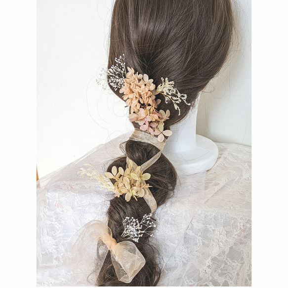 髪飾り ヘッドドレス 結婚式 七五三　成人式 卒業式 アートフラワー 造花 和装 袴 前撮り 2枚目の画像
