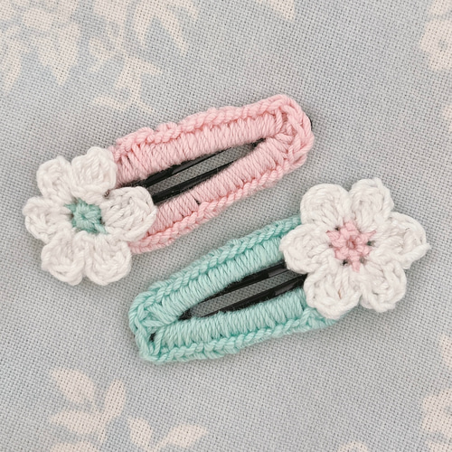 パッチンピン ヘアピン ベビー 編み物 雑貨・その他 さきのあみあみ