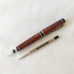 楠杢拭き漆・シガータイプボールペン（オプション：ジェットストリーム対応）2312-07 4枚目の画像
