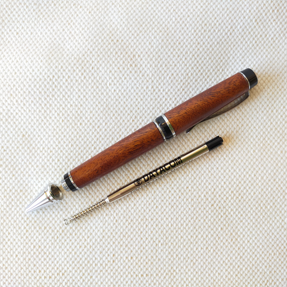 楠杢拭き漆・シガータイプボールペン（オプション：ジェットストリーム対応）2312-10 4枚目の画像