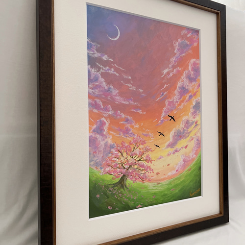 ぷうあさま専用（原画）桜舞う海の色 ほか　8点おまとめ cherryさま専用3月（原画）富士山と桜が見える風景【A5サイズ