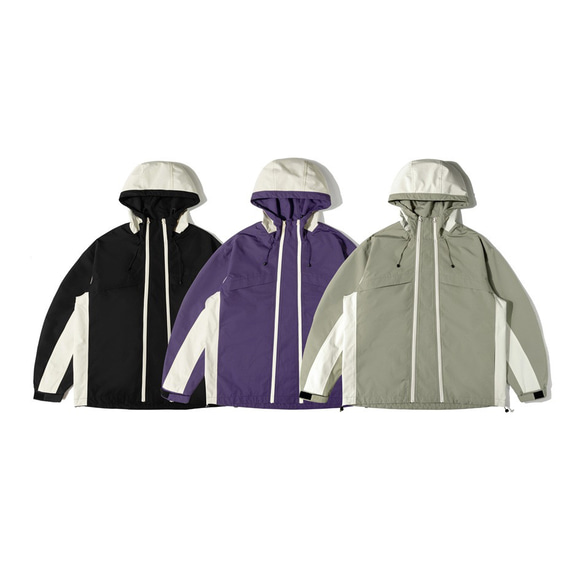 山系アウトドアパーカー連帽ジャケット男女同型春秋コート 3カラー ＃20-1381 2枚目の画像