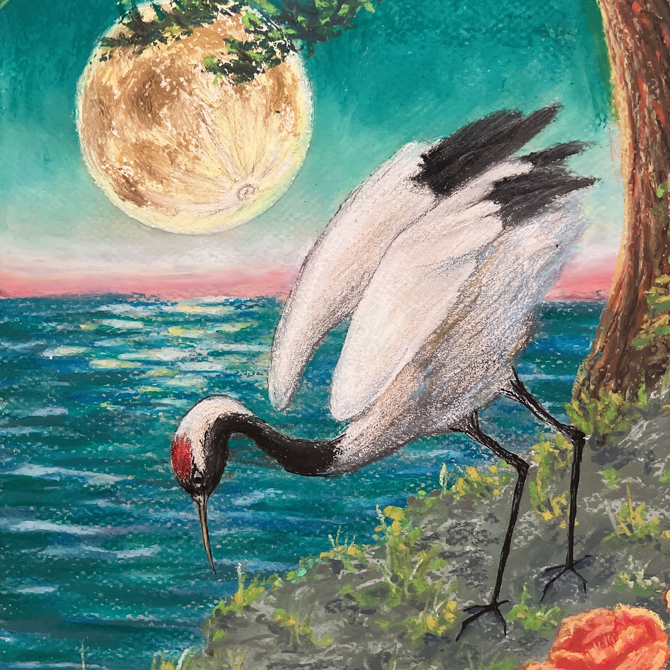 絵画　原画　風景画　花の絵　4枚セット 絵画 原画 風景画 花の絵 肉筆 キャンバス F3 『秋の海と
