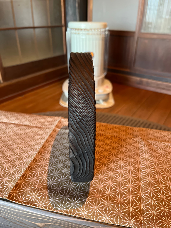 鍋敷き 飾り台 花台 木製 日本伝統うづくり技法 4枚目の画像