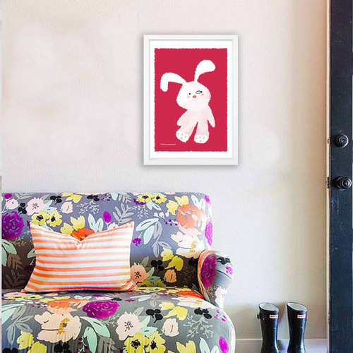 ごきげんななめ うさぎ イラスト ポスター A4 A3 A2 A1 アートポスター