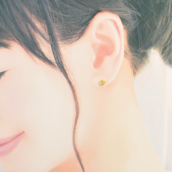 K18 星 ピアス 【S】【M】CD030-CIBS