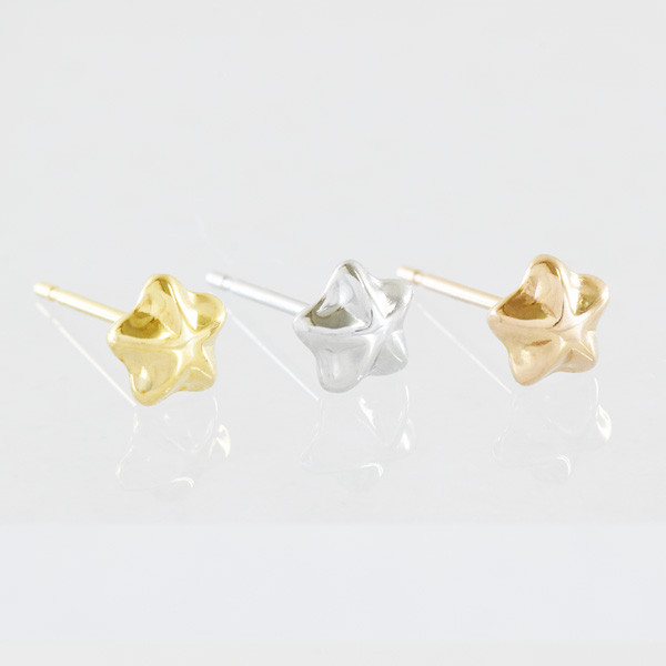 K18 星 ピアス 【S】【M】CD030-CIBS