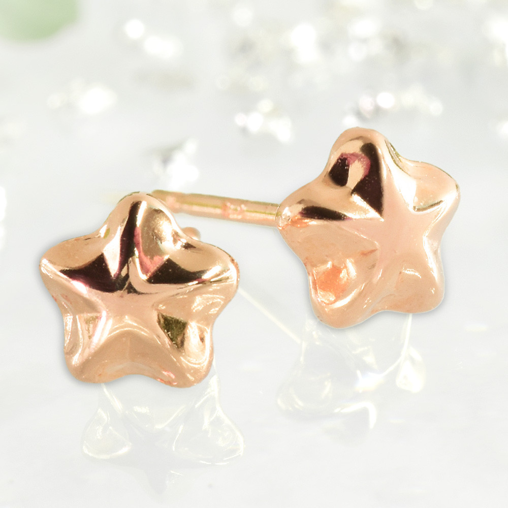 K18 星 ピアス 【S】【M】CD030-CIBS