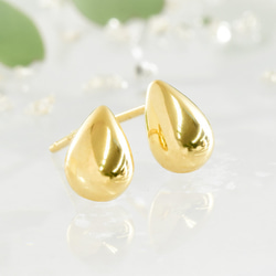 地金＊18金【10×13mm 月甲フープピアス】Yゴールド K18刻印入