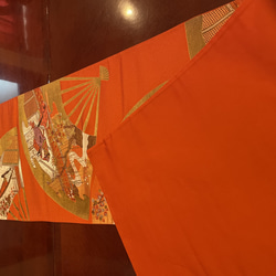 2493お正月を雅やかに飾る正絹テーブルランナー　帯リメイク 5枚目の画像