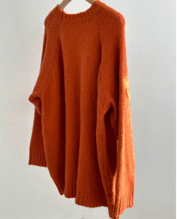 TINA●ウール.可愛.オレンジ色　丸首のセーター 11枚目の画像