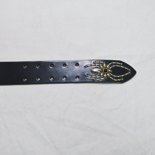 スタッズベルト サドルレザー スパイダー レザークラフト ハンド