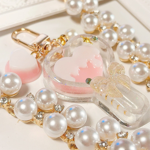 いちごみるくハートロリポップ◇シャカシャカキーホルダー シェイカー