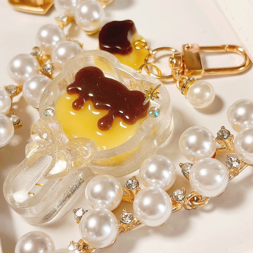 シャカシャカキーホルダー＊くまロリポップ2点オーダー4点＊シェイカー プリンくまロリポップ◇シャカシャカキーホルダー シェイカー