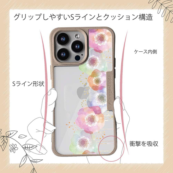 iPhone15/iPhone15Pro/送料無料 TPU風 フラワーシンフォニー 花柄 11枚目の画像