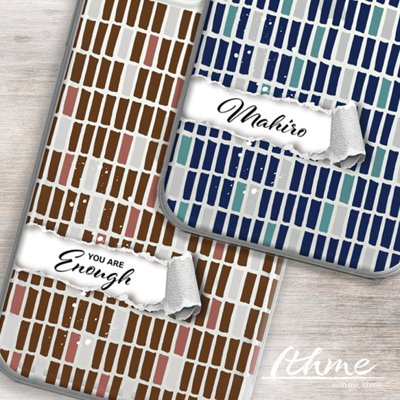 全機種対応 / tile ★ 名入れ可【スマホハードケース・クリアケース・ iphone Android系・タイル柄】 2枚目の画像