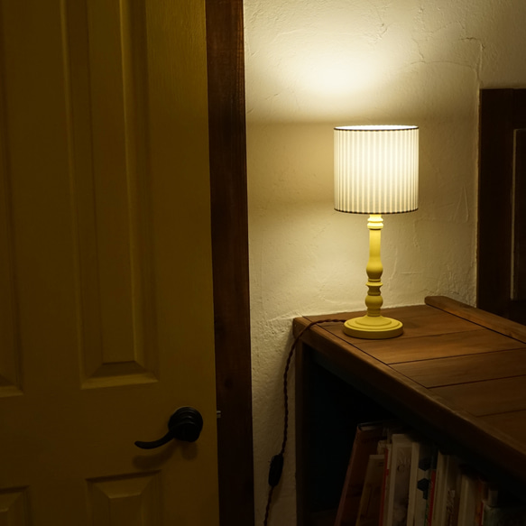 ◆HappyLamp◆S・Mサイズ/フラワーパターン/イエロー/テーブルランプ/スタンドランプ/照明 8枚目の画像
