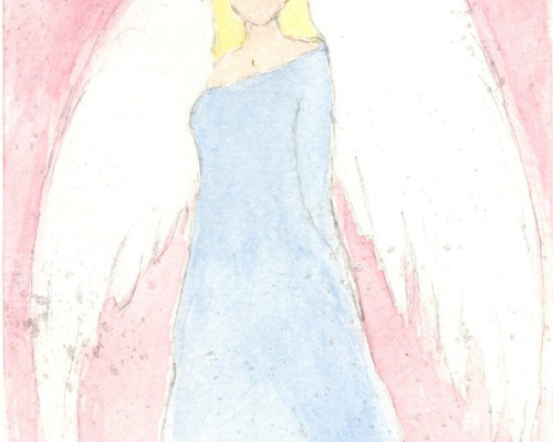 癒しの絵　水彩画　エンジェル 癒しの絵 水彩画 エンジェル