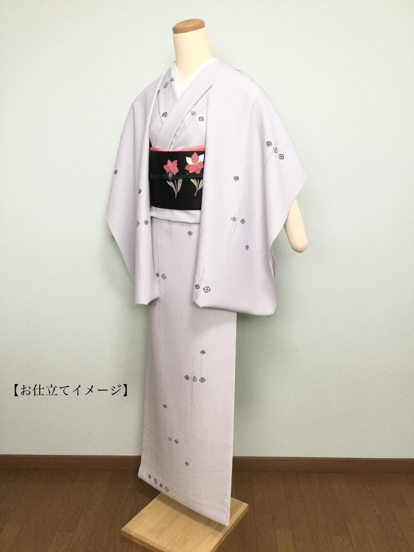 しつけ付き　飛び柄小紋　絞り　袷