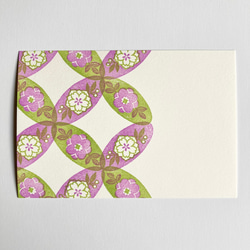 椿と八重桜のポストカード3枚セット(薄紫•黄緑)＊年賀状･寒中見舞いなどに♪ 3枚目の画像