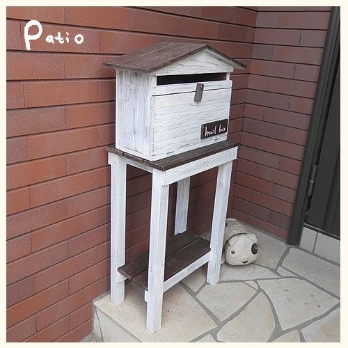 エイジングアンティーク調郵便受けポスト ダメージ加工 三角屋根タイプ