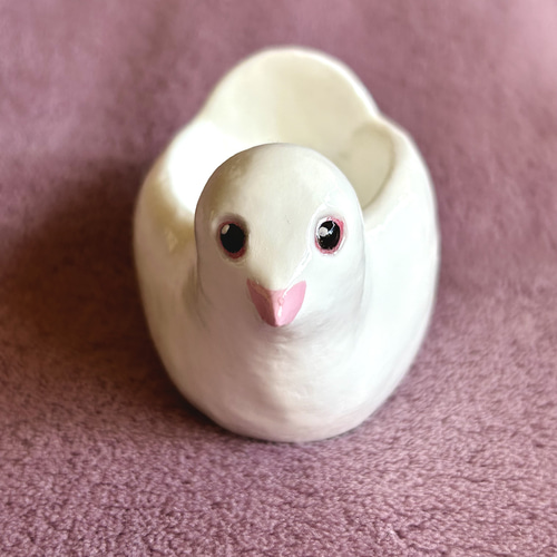 白い鳩の小物入れ⭐︎石塑粘土 立体・オブジェ yucca⭐︎ 通販