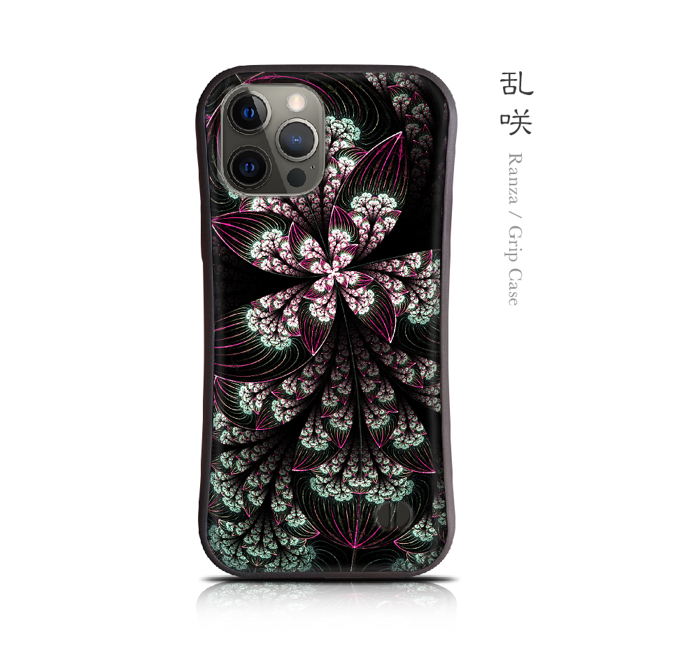 乱咲 - 和風 耐衝撃グリップiPhoneケース【iPhone17シリーズ対応/スマホカバー/iface型/和柄】