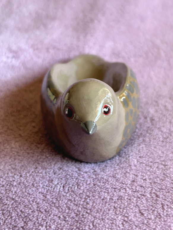 キジバトの小物入れ⭐︎石塑粘土 2枚目の画像