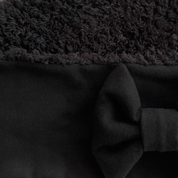 柔軟♪ 緞帶圍巾 | 拉絨羊毛（黑色）x 貴賓犬毛（黑色） 第6張的照片
