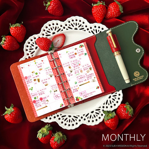 ミニ6用】いちごリフィル / 3種 << SUB×MISSION >> 手帳 SUB×MISSION