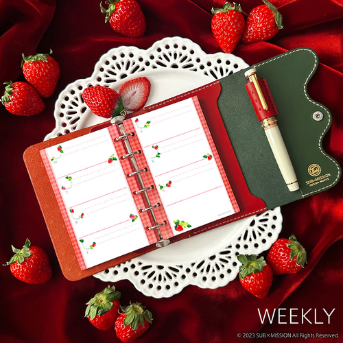 ミニ6用】いちごリフィル / 3種 << SUB×MISSION >> 手帳 SUB×MISSION