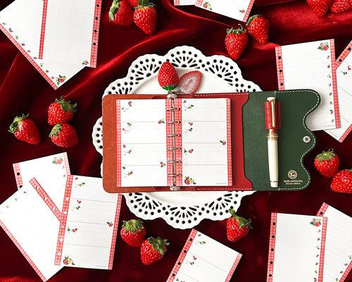 受注制作】苺の3点セット③ライトピンク 受注制作】苺の3点セット③