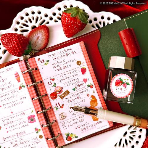 苺②じったんさん専用 ミニ6用】いちごリフィル / 3種 << SUB×MISSION >> 手帳 SUB×MISSION