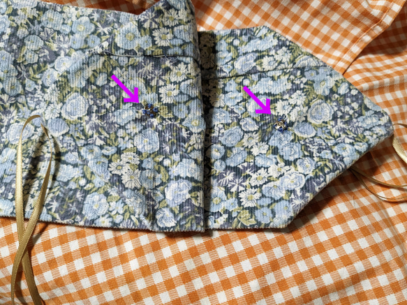 衿カバーポケットあり 「リバティプリント」ハンドメイド 2枚目の画像