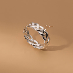 シルバー925  編み模様　リング　指輪　silver925 フリーサイズ　大きさ調整可能 2枚目の画像