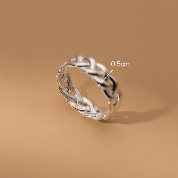 シルバー925  編み模様　リング　指輪　silver925 フリーサイズ　大きさ調整可能 2枚目の画像