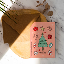 耶誕樹與飾品們聖誕卡【CM17032】洛可可草莓 WELKIN手創明信片 第3張的照片