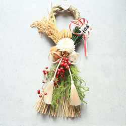 即日発送】しめ縄飾り～ドライフラワー・ソラフラワー・木の実・水引き