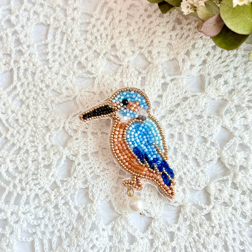 【カワセミ】ビーズ刺繍ブローチバッグチャーム 楽天市場】◎秋刺繍◎ トーホー ビーズ刺繍で作るブローチキット