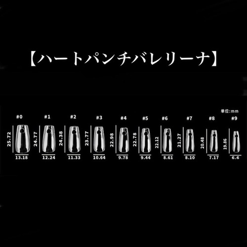 チップサイズ表♡サイズオーダー方法 ネイルチップ（つけ爪