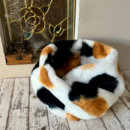 受注作成♡】にゃんとも可愛い♡三毛猫ネックウォーマースヌード