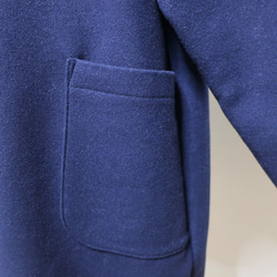 雙面羊毛材質❣️寬鬆肩部繭型大衣（羊毛/海軍藍） 第9張的照片