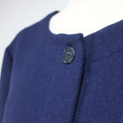 雙面羊毛材質❣️寬鬆肩部繭型大衣（羊毛/海軍藍） 第6張的照片
