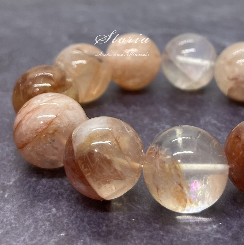 18mm マニカラン産 ヒマラヤ水晶 ブレスレット （原石買付・国内ビーズ加工）